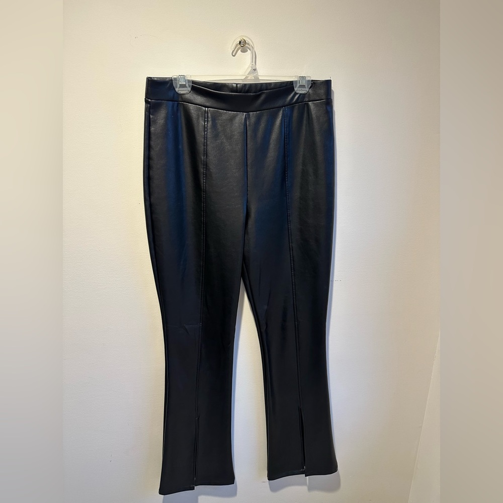 Wide Leg Leather Pants- Size Large